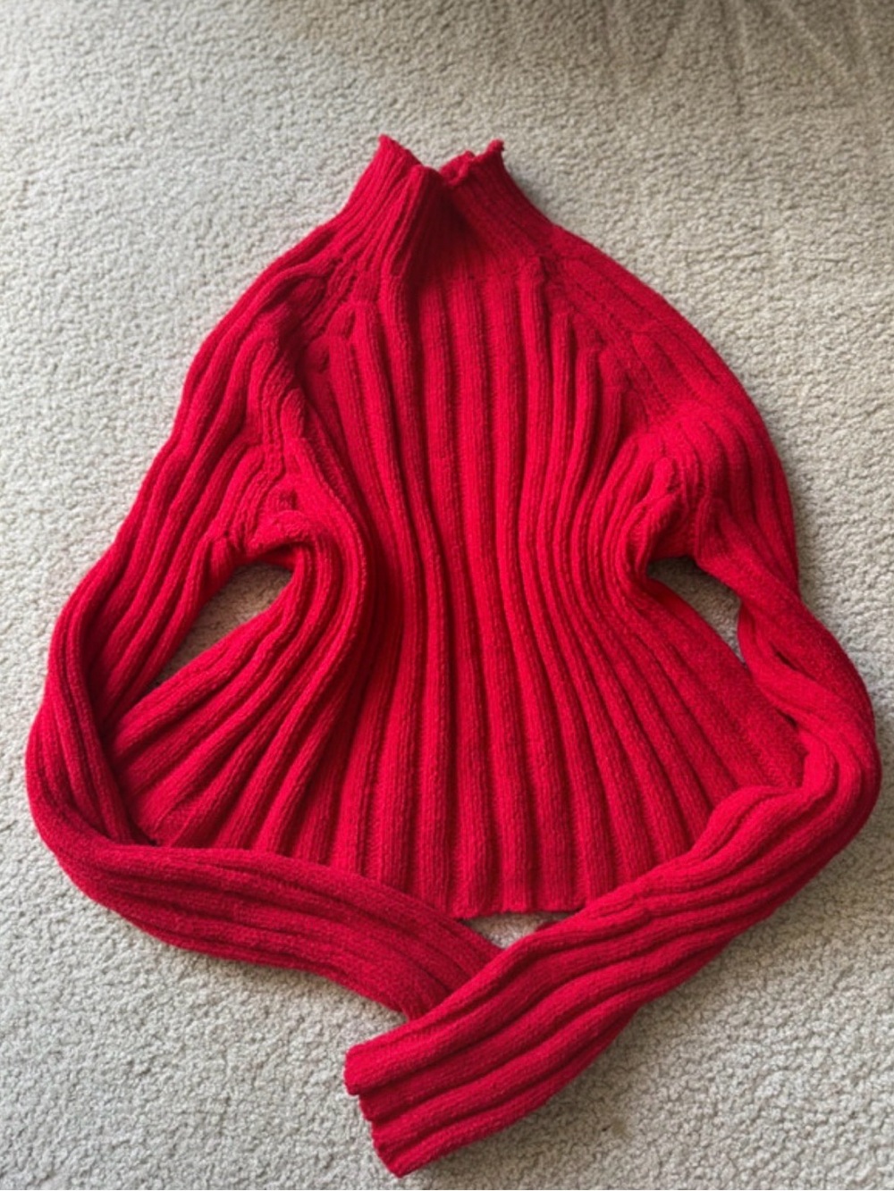 American Eagle Outfitters Red Ribbed Turtleneck Sweater long sleeve soft